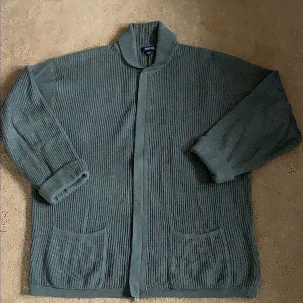 Vintage men’s Nautica  zipper cardigan sweater